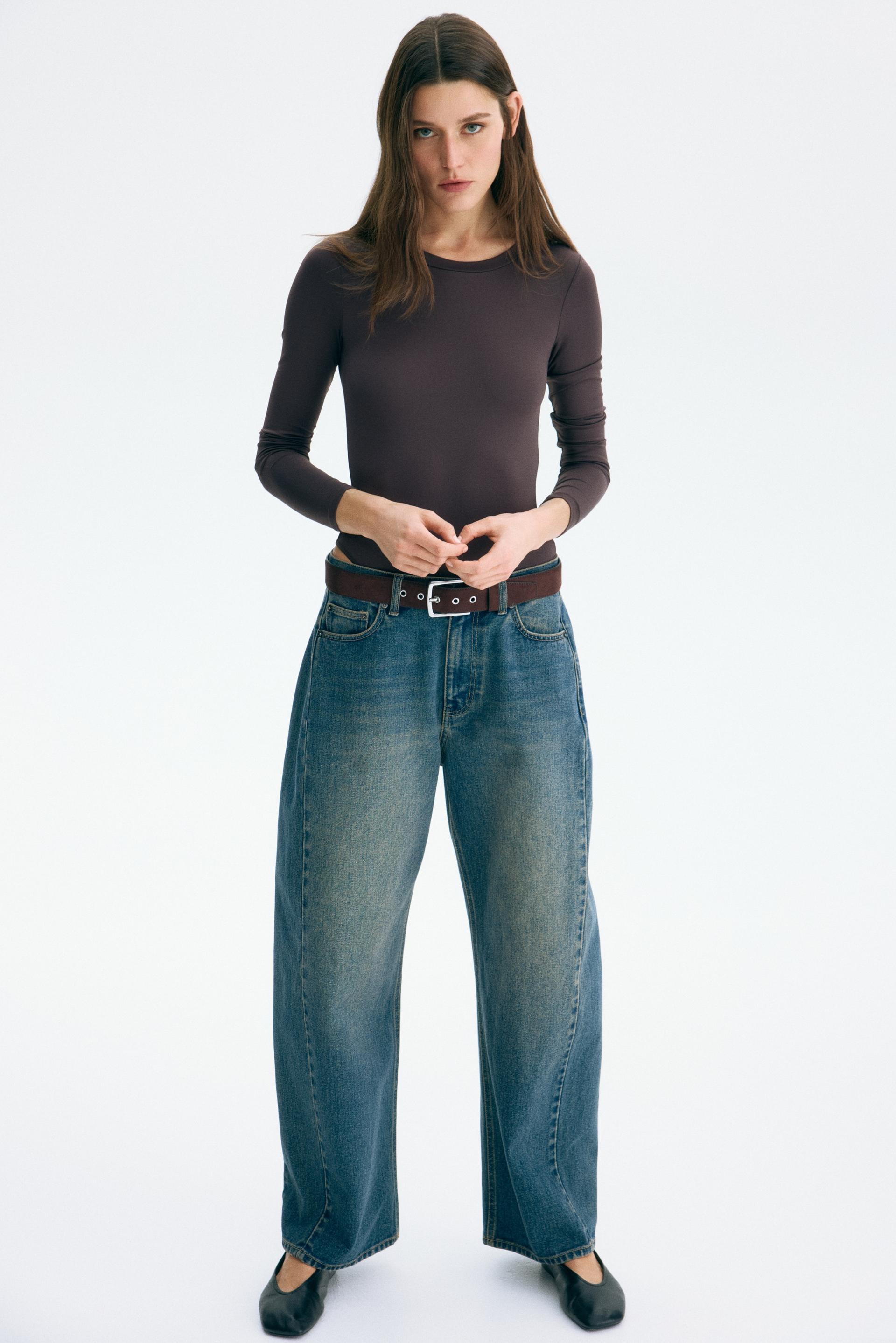 long-sleeved microfiber bodysuit