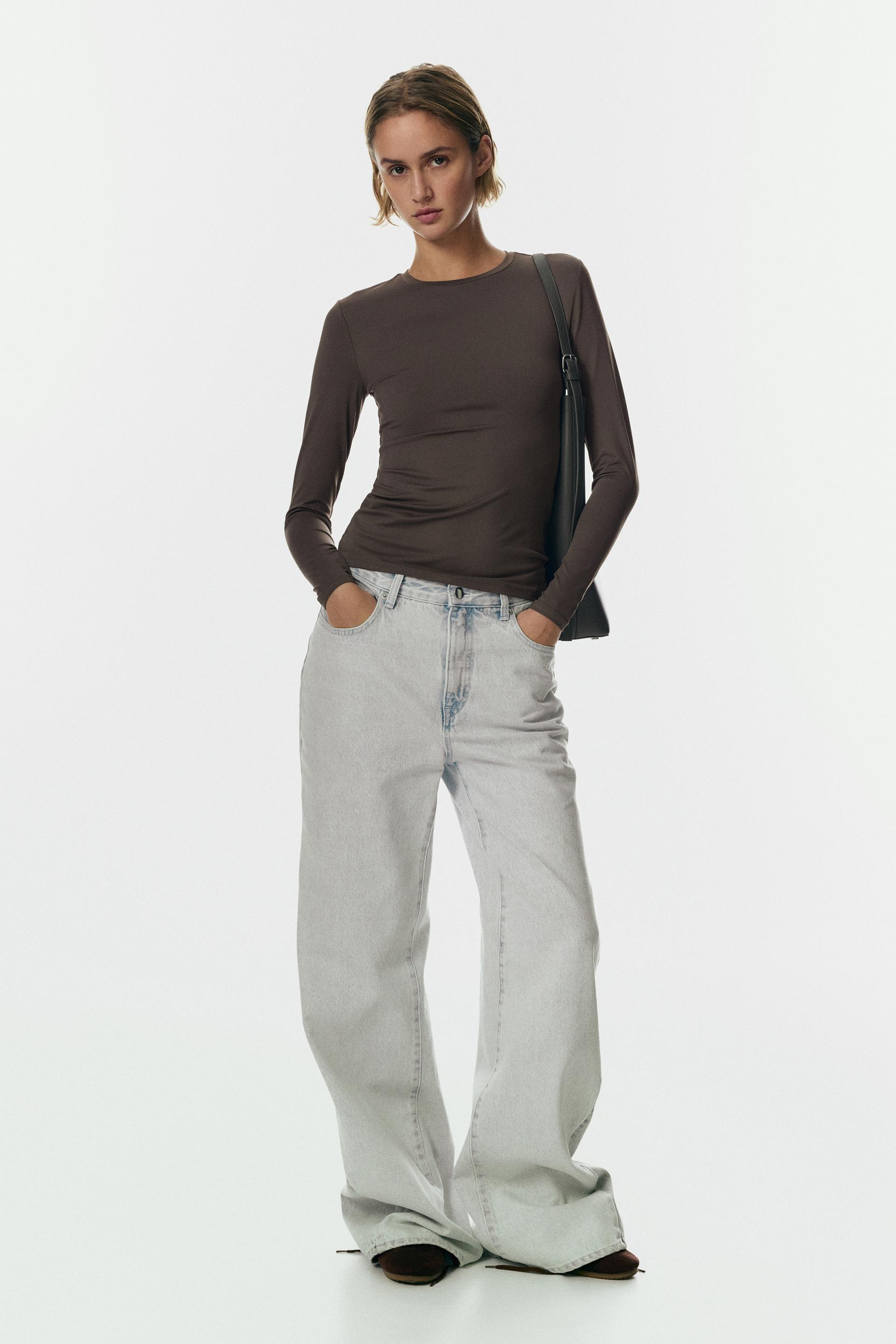 long-sleeved microfiber top