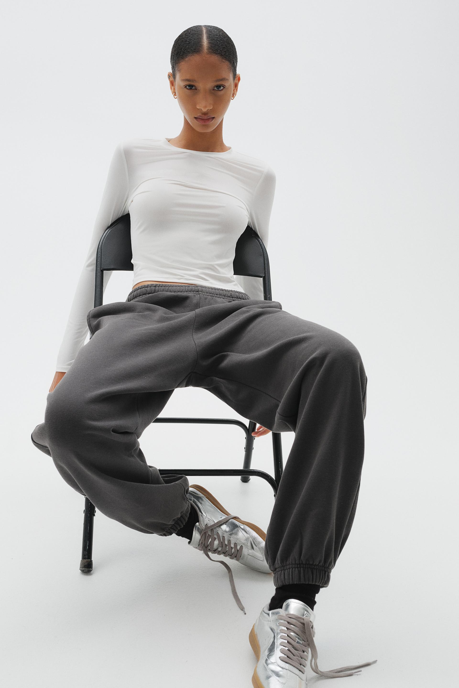 long-sleeved microfiber top