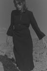 long-sleeved midi dress