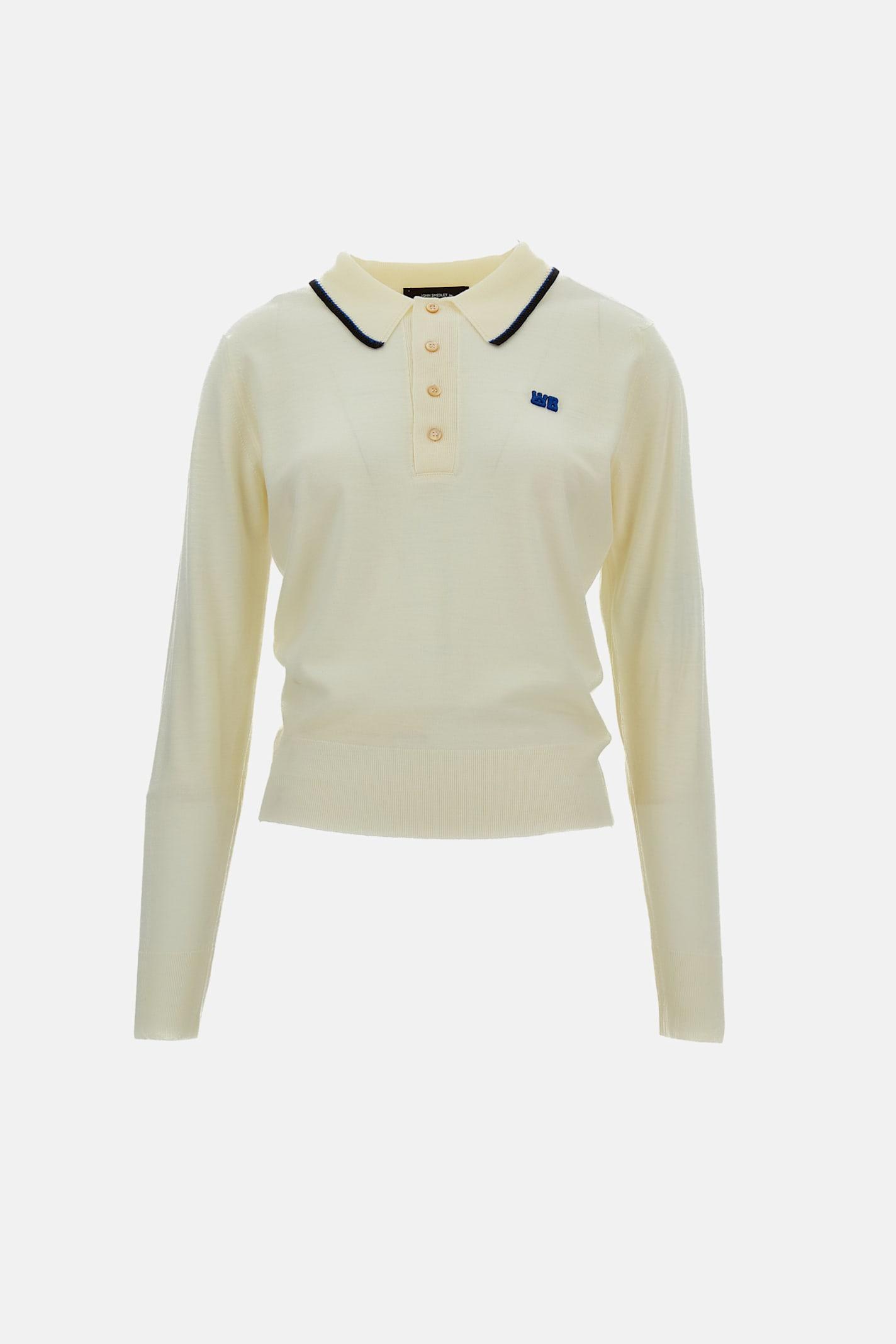 long sleeved polo shirt john smedley for wales bonner