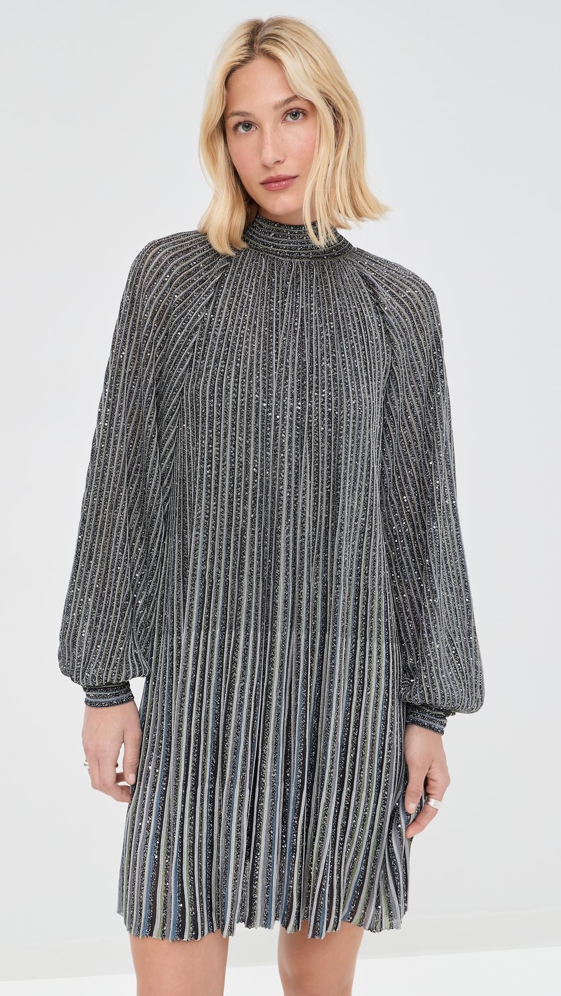 long sleeved short dress with bow