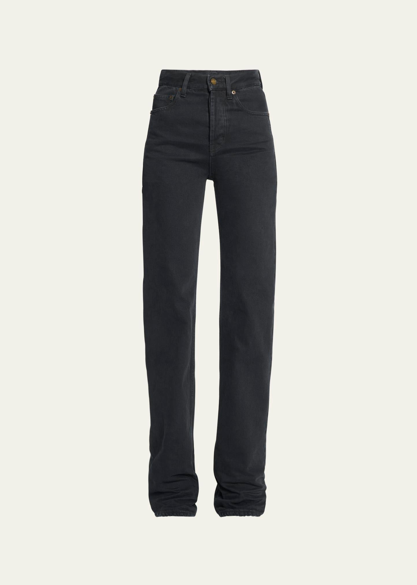 long straight-leg denim jeans