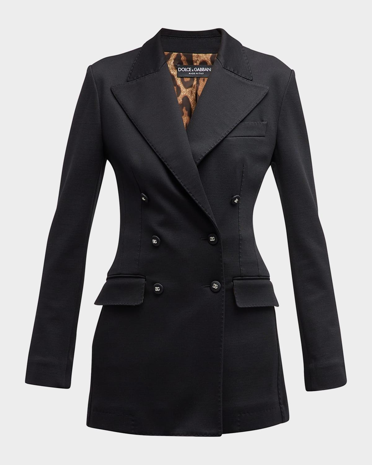 long tailored blazer jacket with button detail