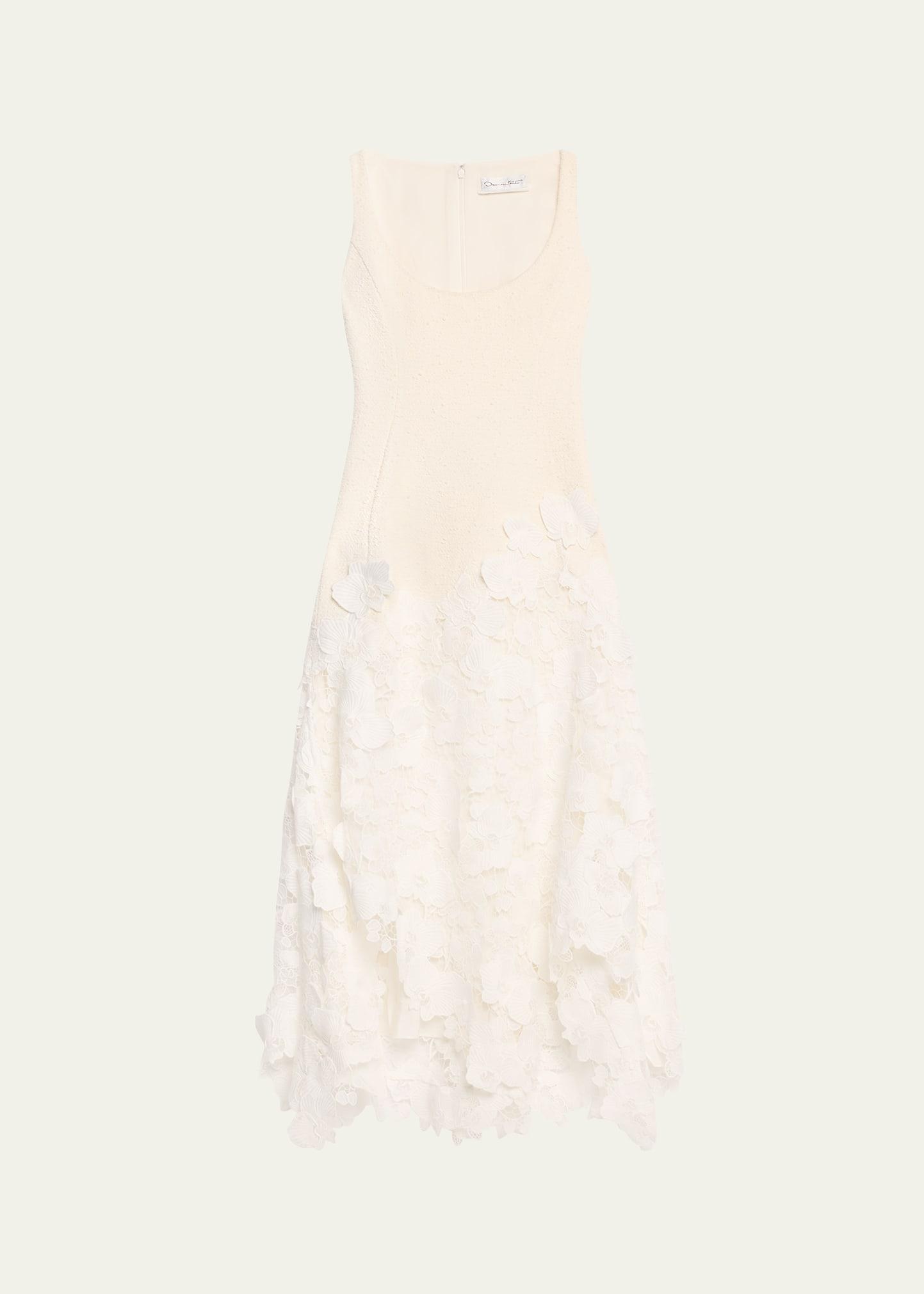 long tweed lace guipure dress