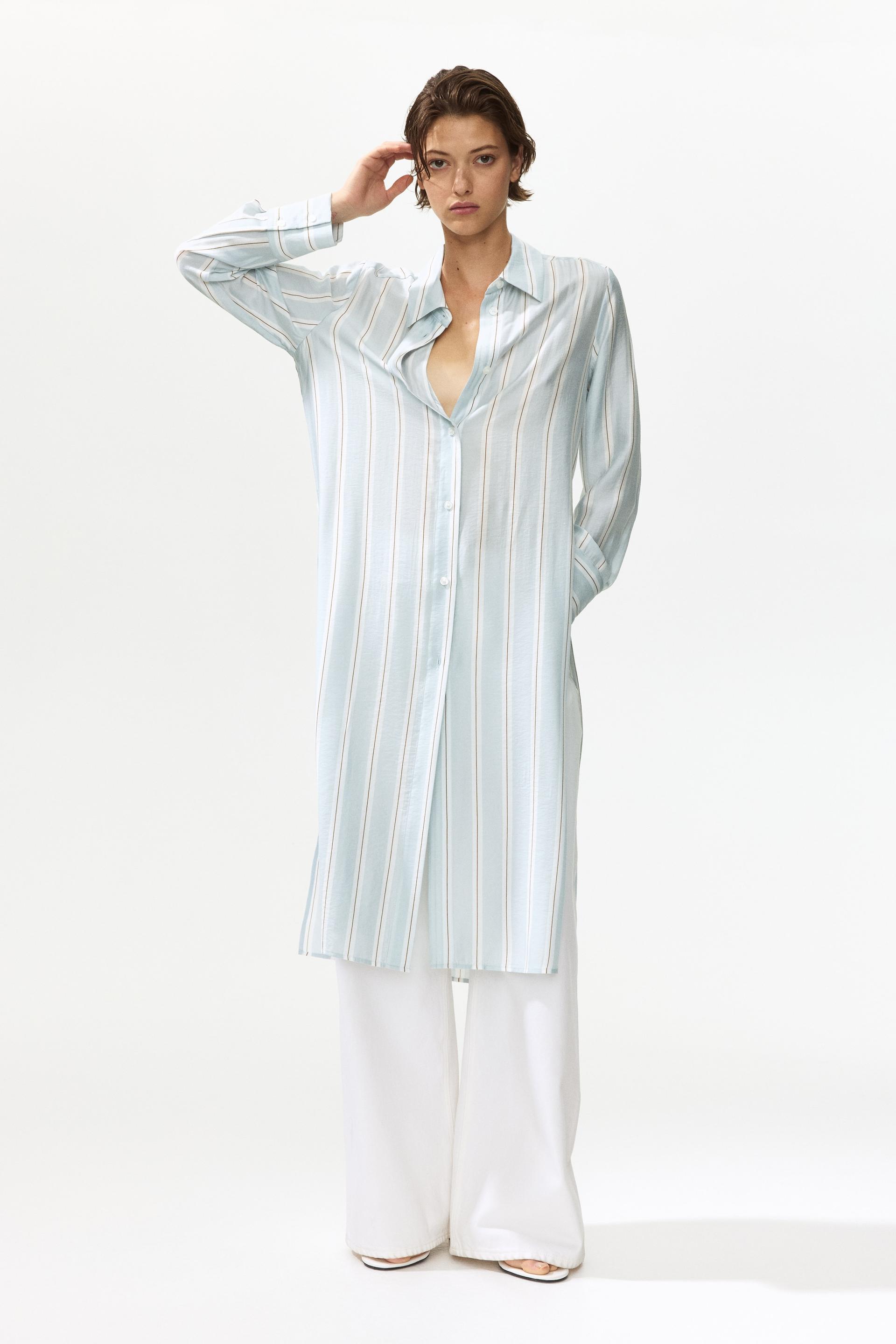 long viscose-blend shirt