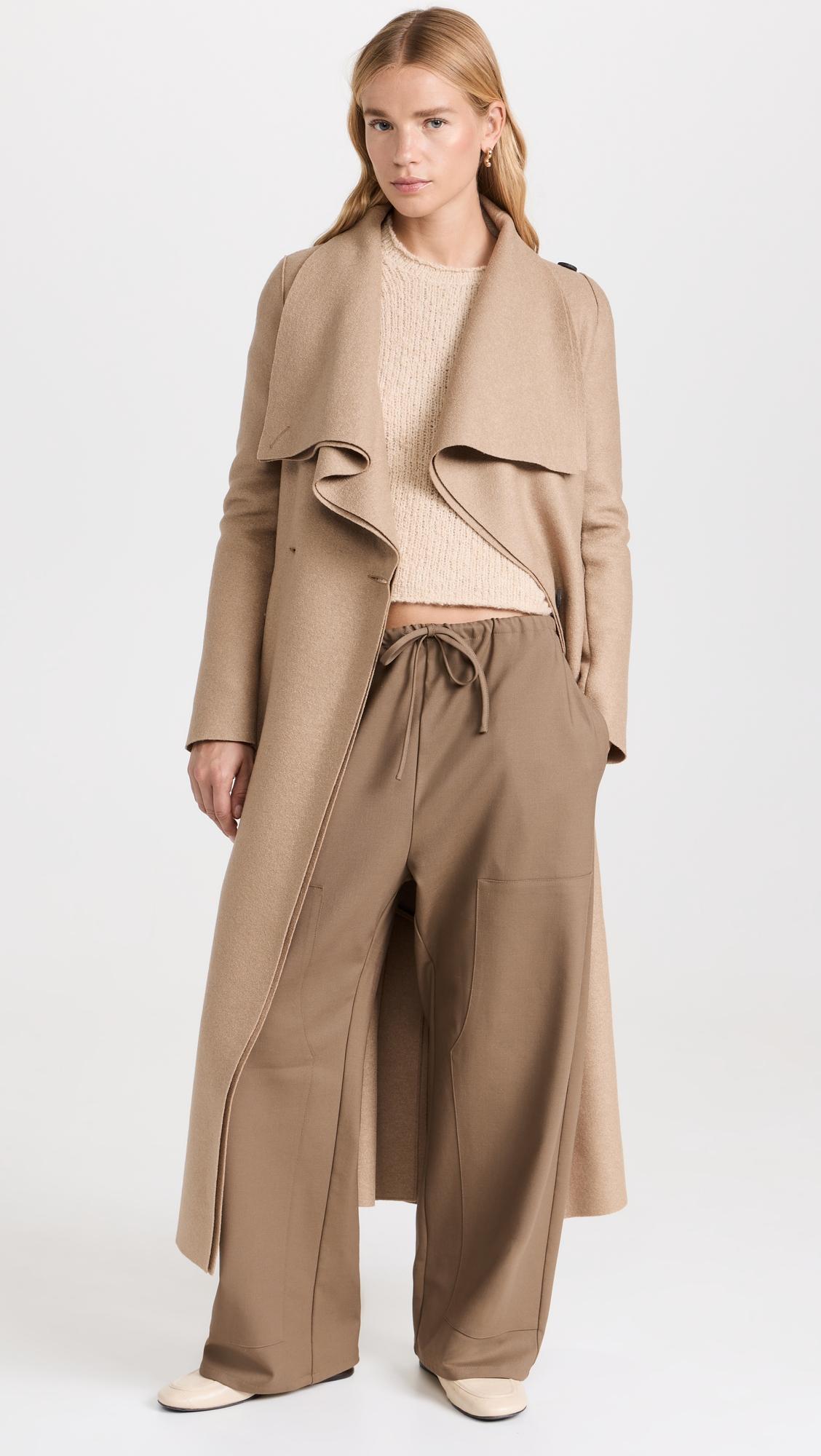 long volcano coat pressed wool