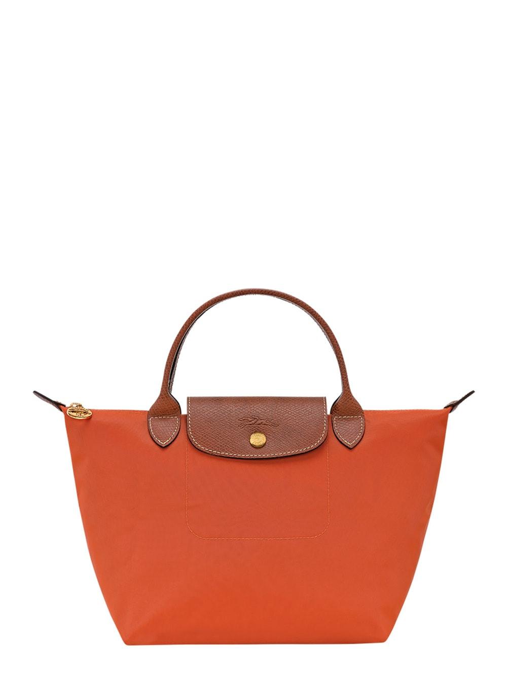 longchamp le pliage s red handbag with engraved logo in recycled canvas woman