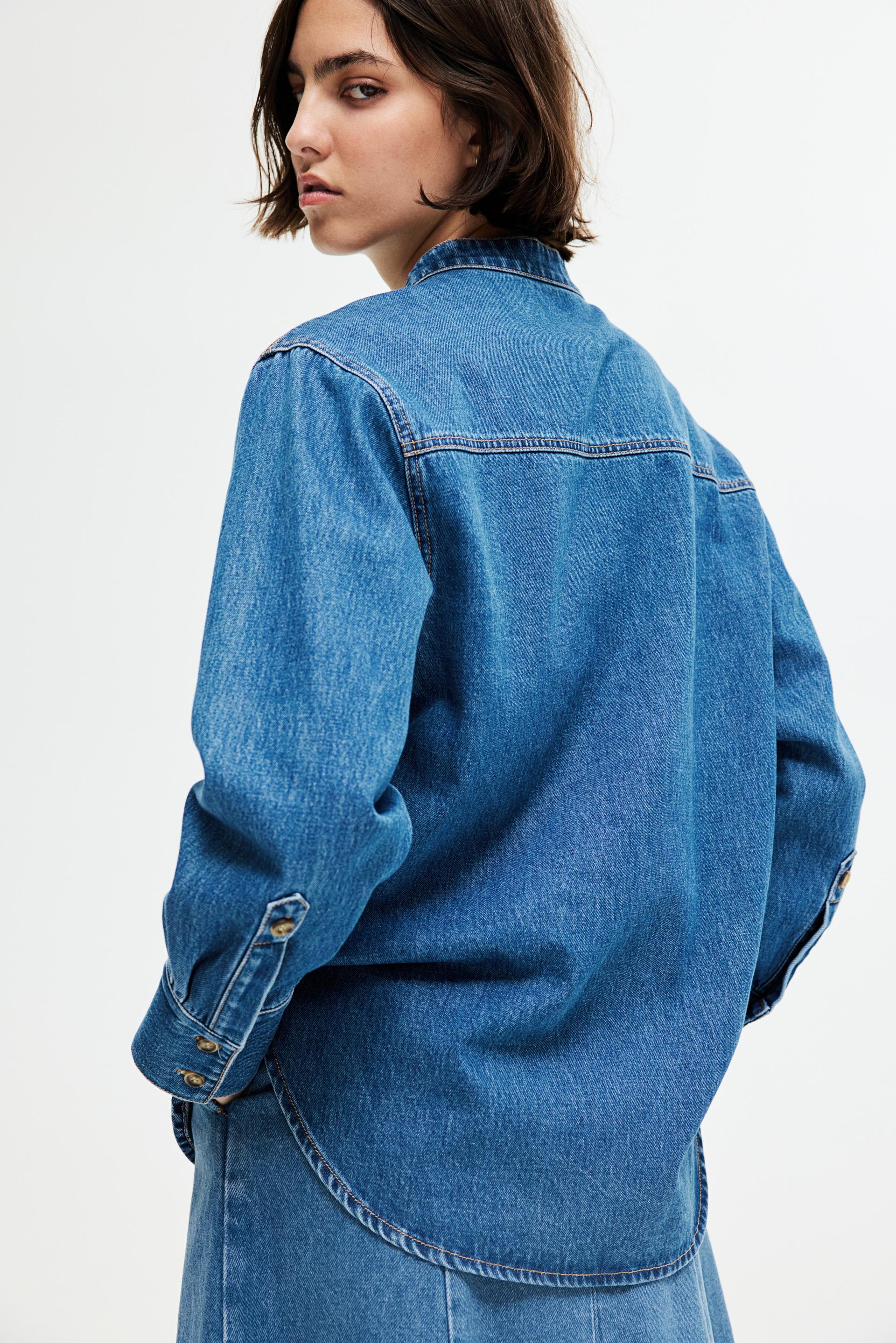 loose-fit denim shirt