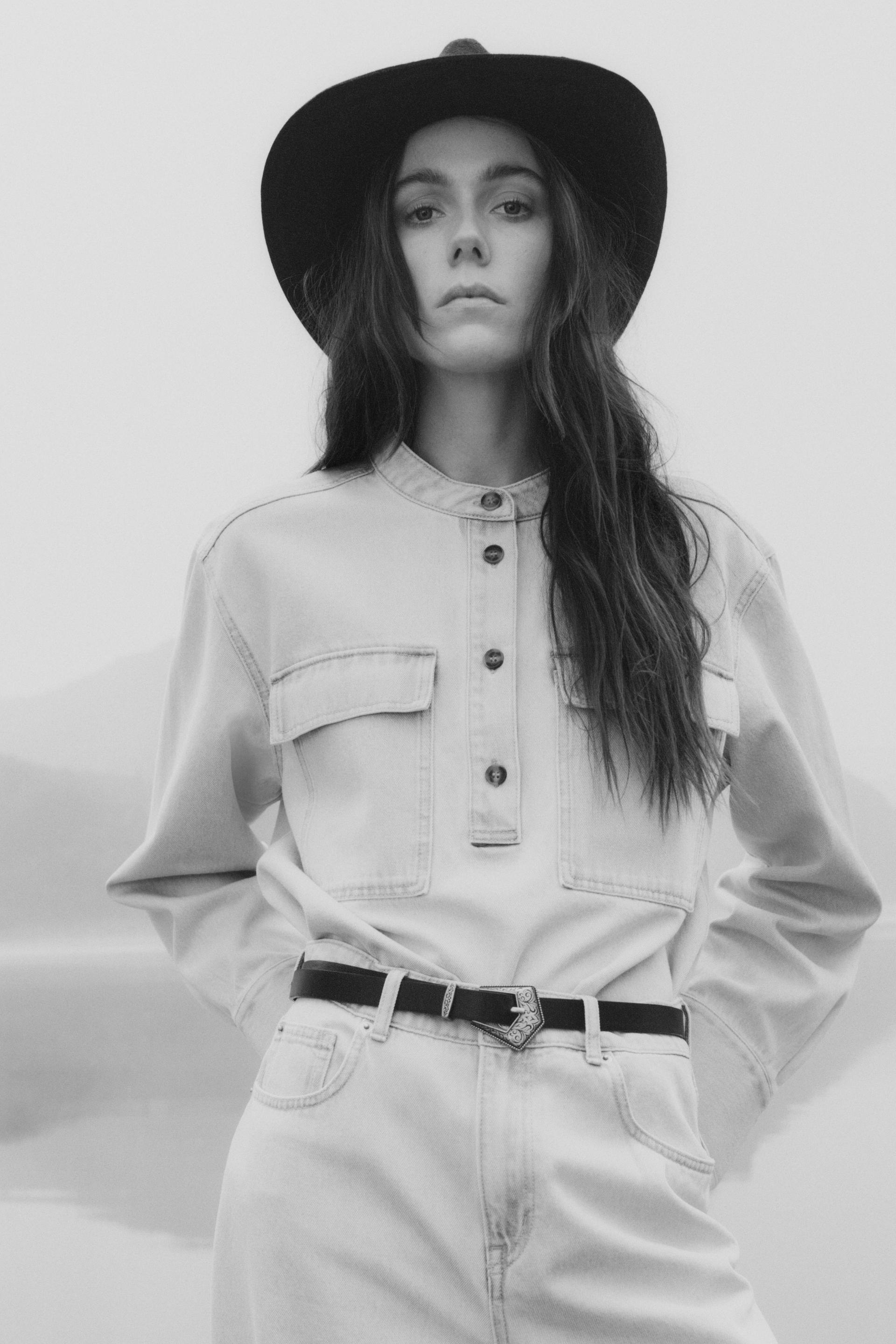 loose-fit denim shirt
