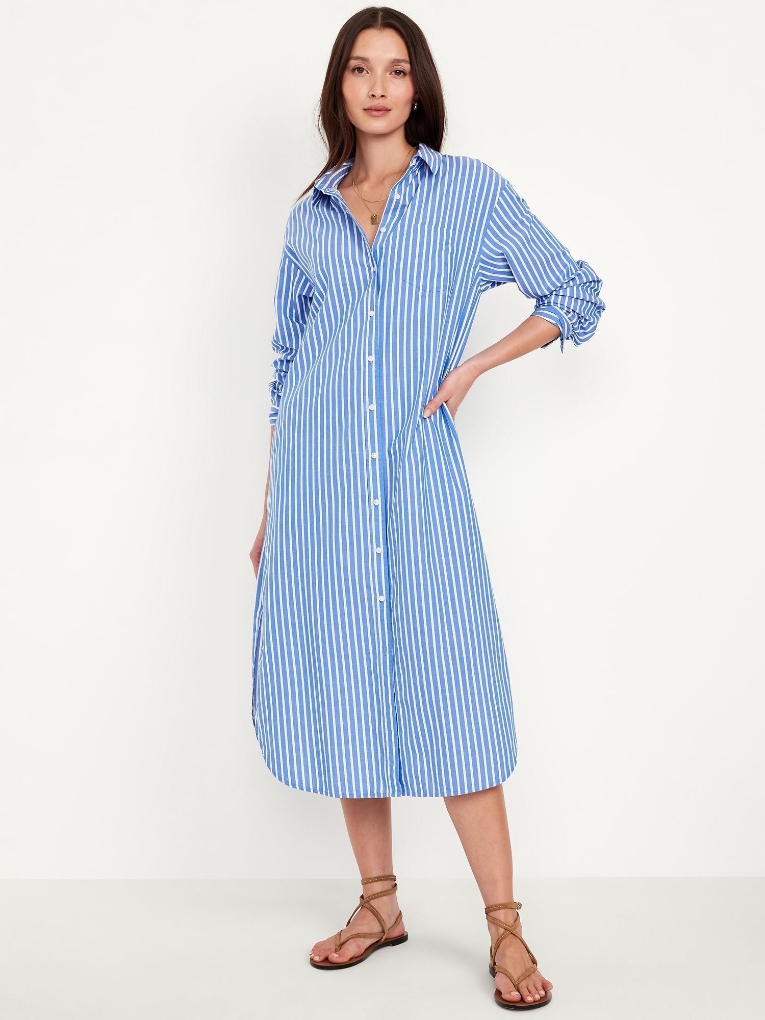 loose midi shirt dress