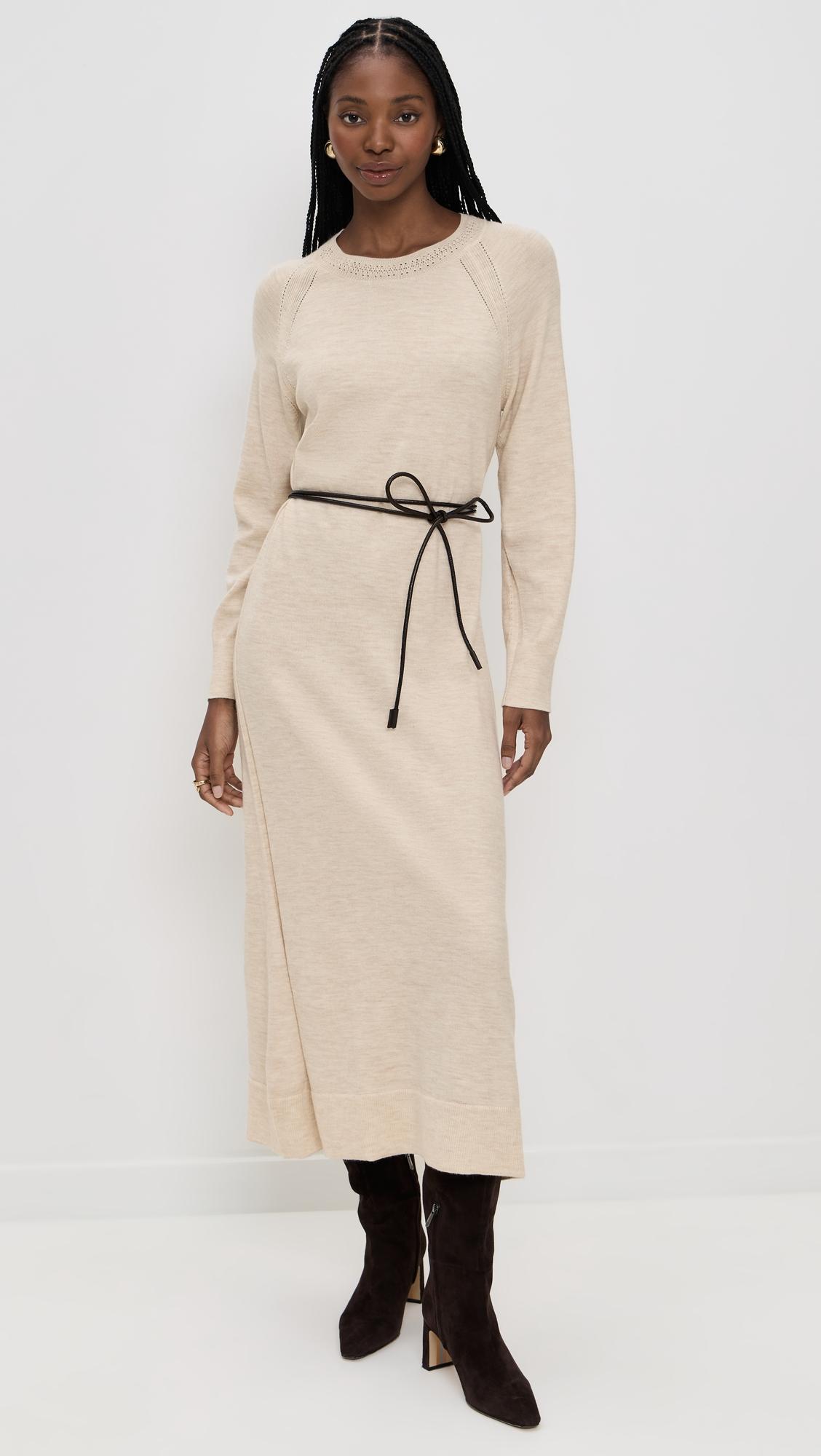 loren long belted dress
