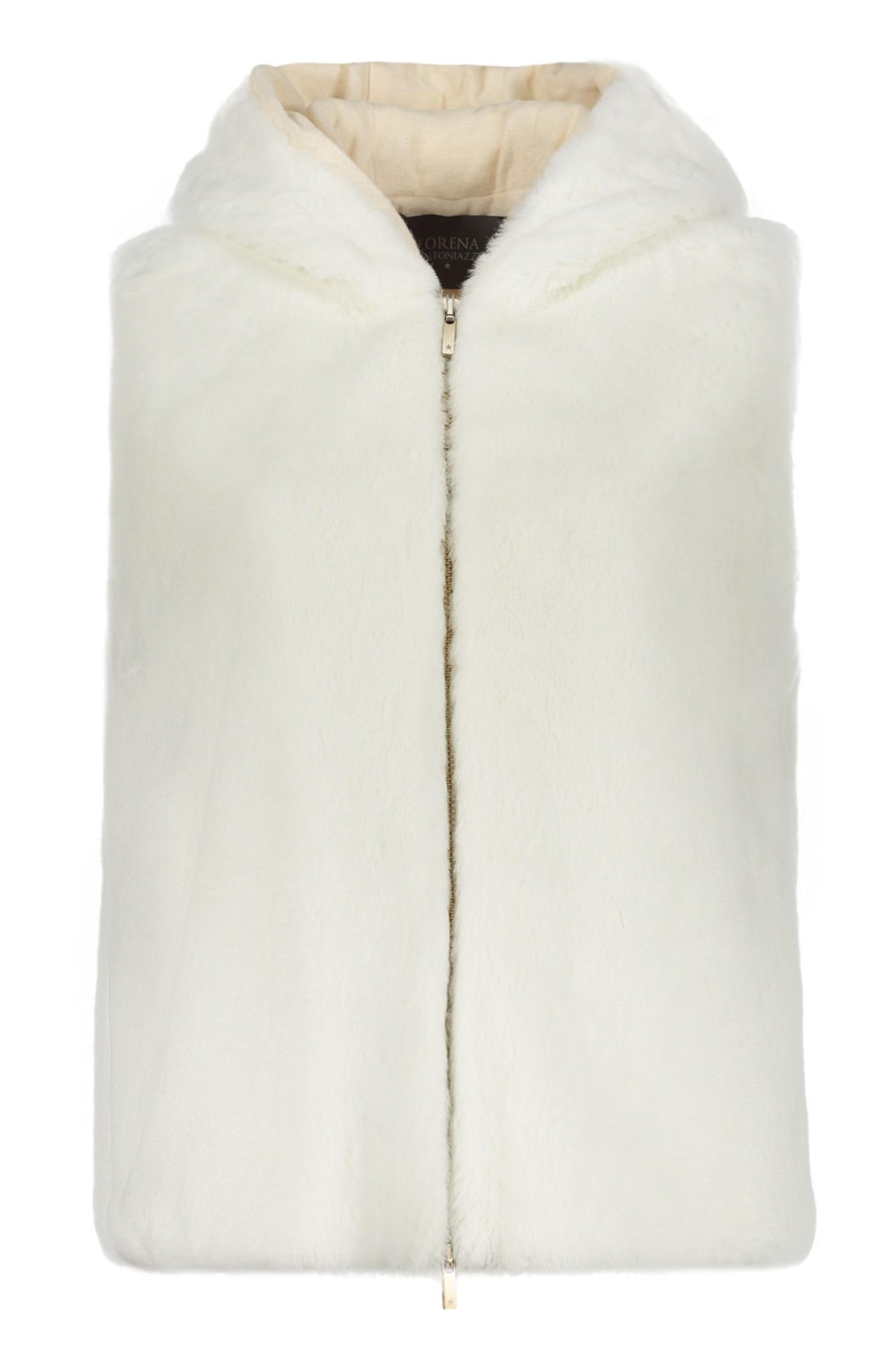 lorena antoniazzi faux fur waistcoat