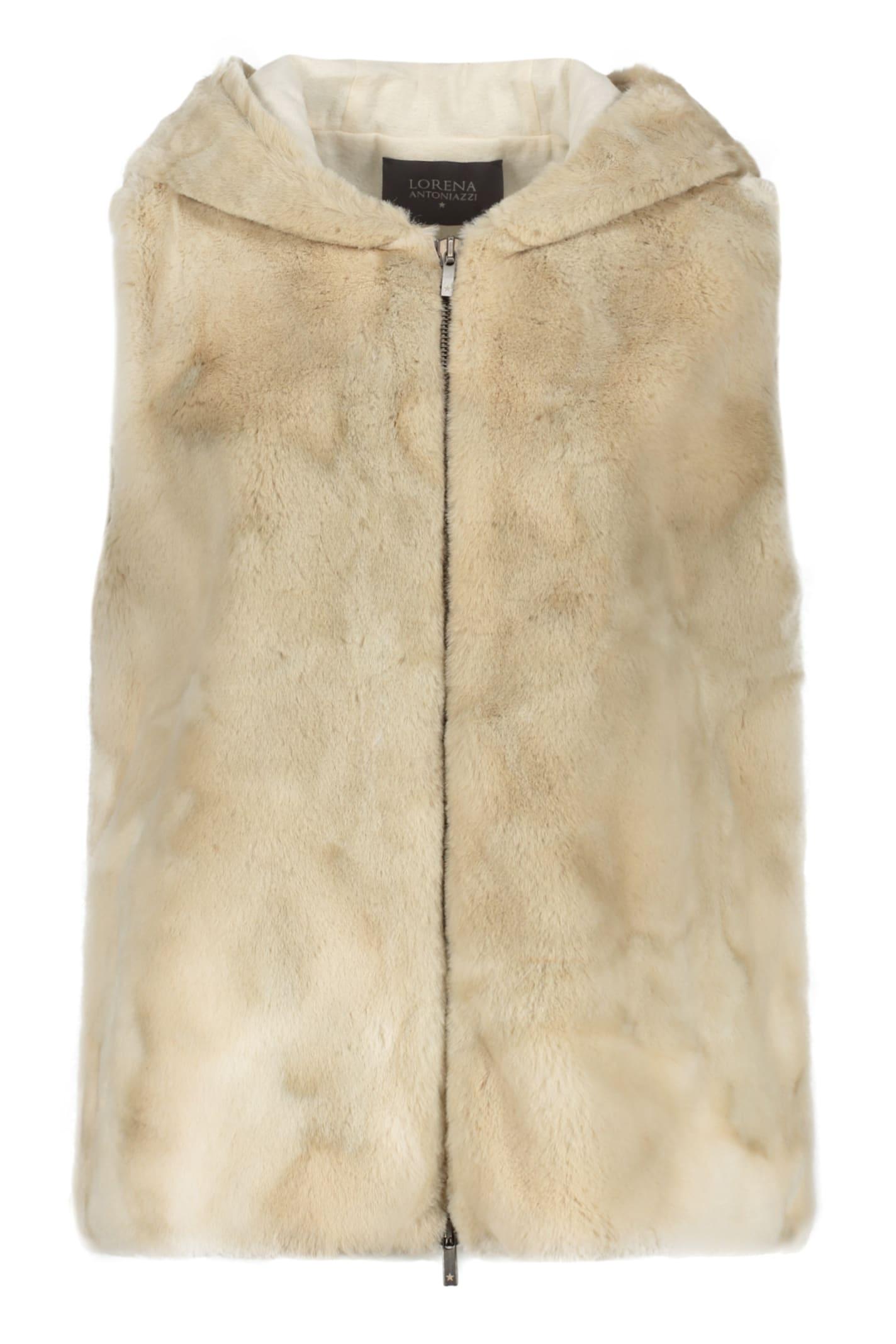 lorena antoniazzi faux fur waistcoat