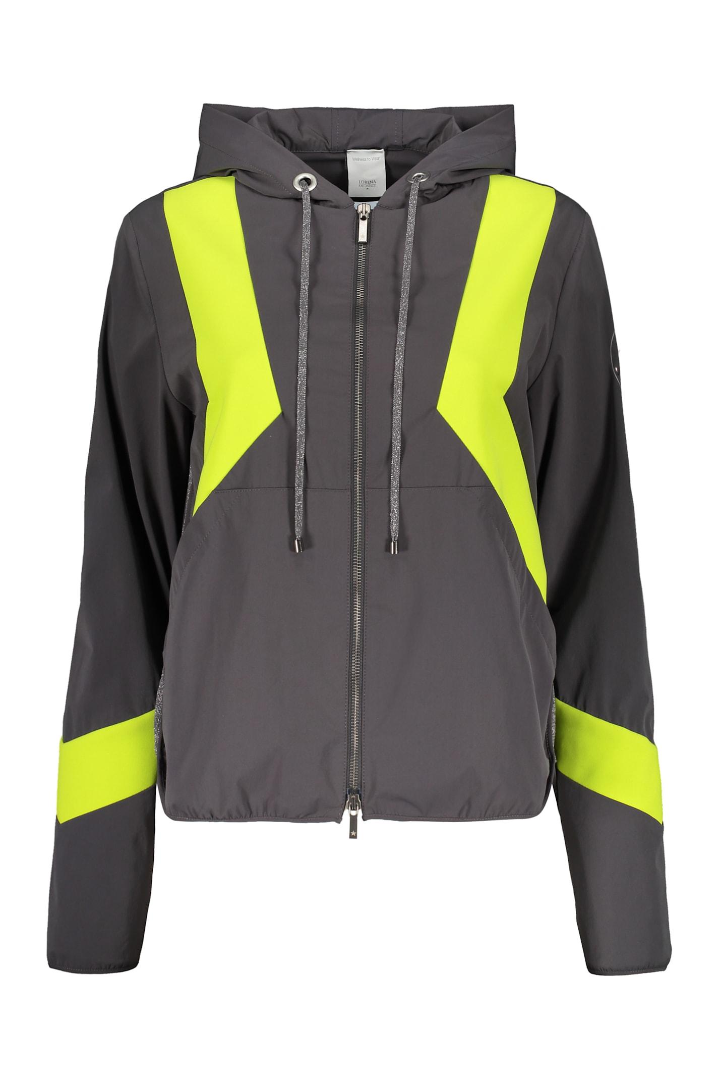 lorena antoniazzi technical fabric hooded jacket