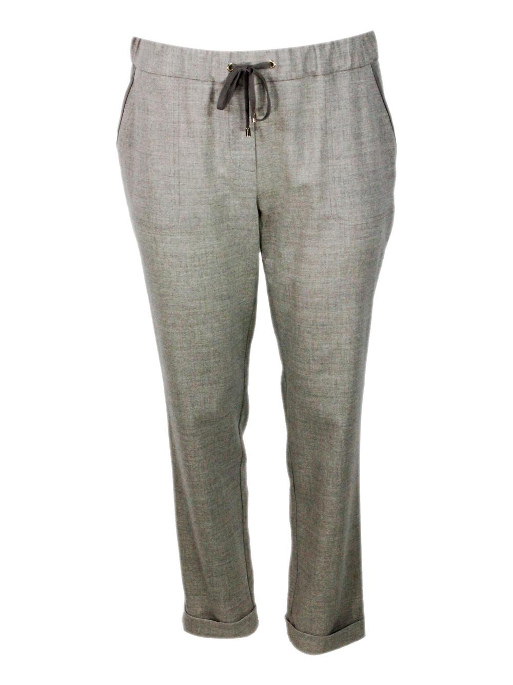 lorena antoniazzi trousers greige 98wv 2ea - women