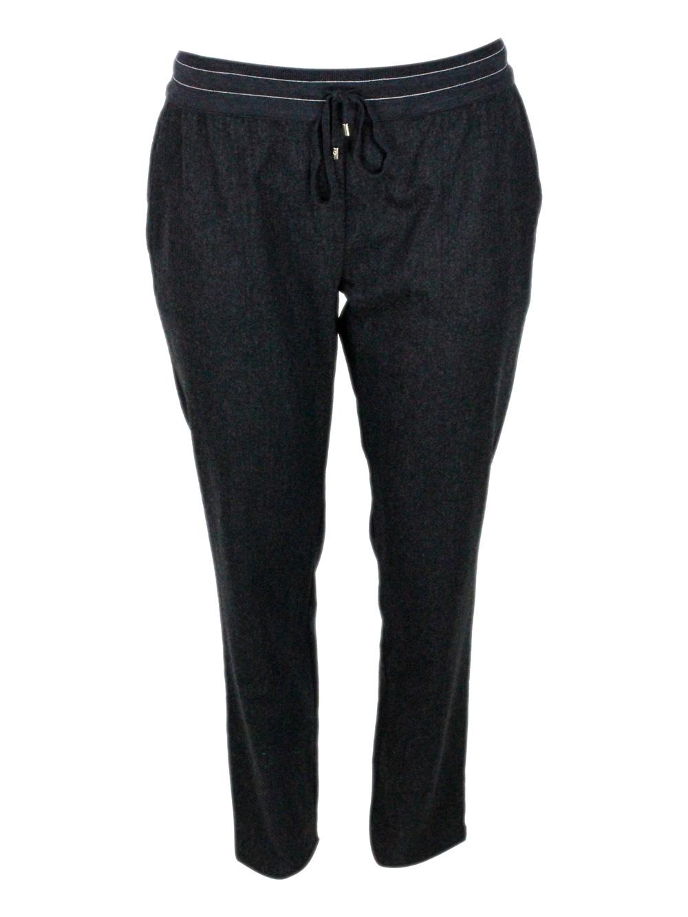 lorena antoniazzi trousers grey antracite 98wv 2ea - women