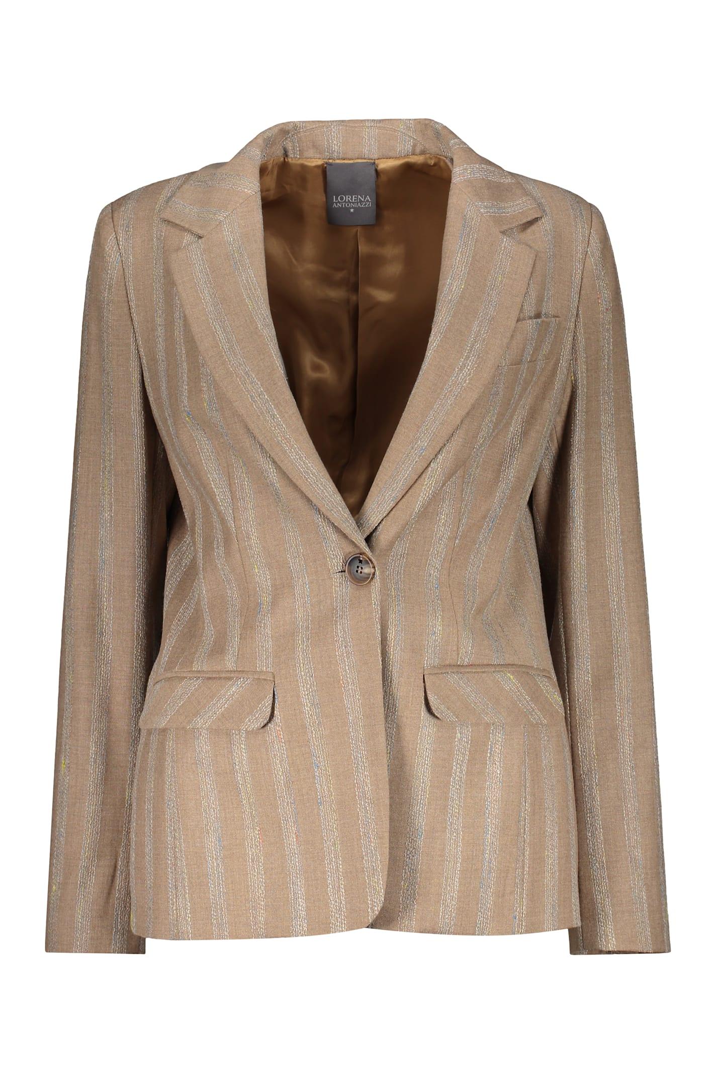lorena antoniazzi wool single-breasted blazer