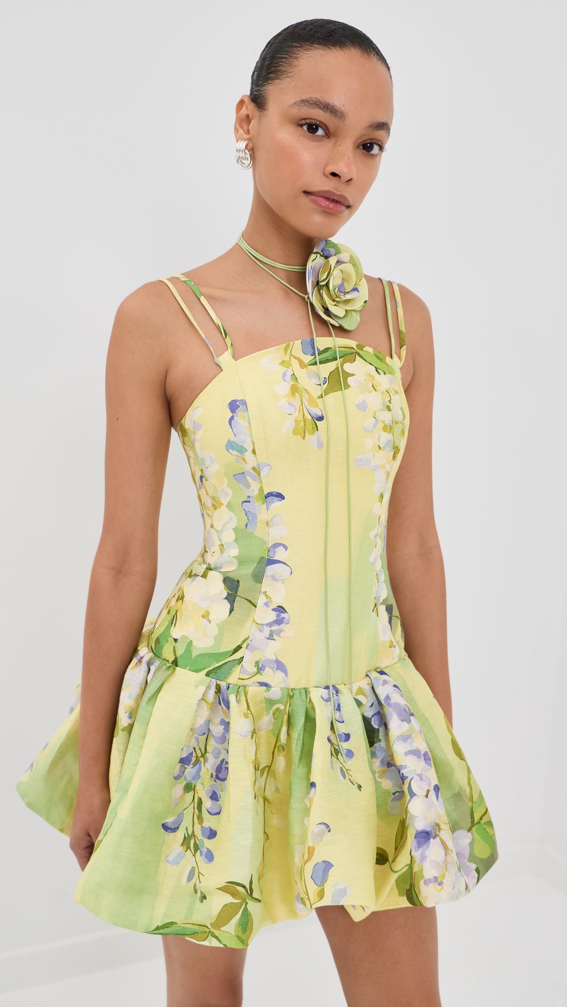 lorena puff mini dress