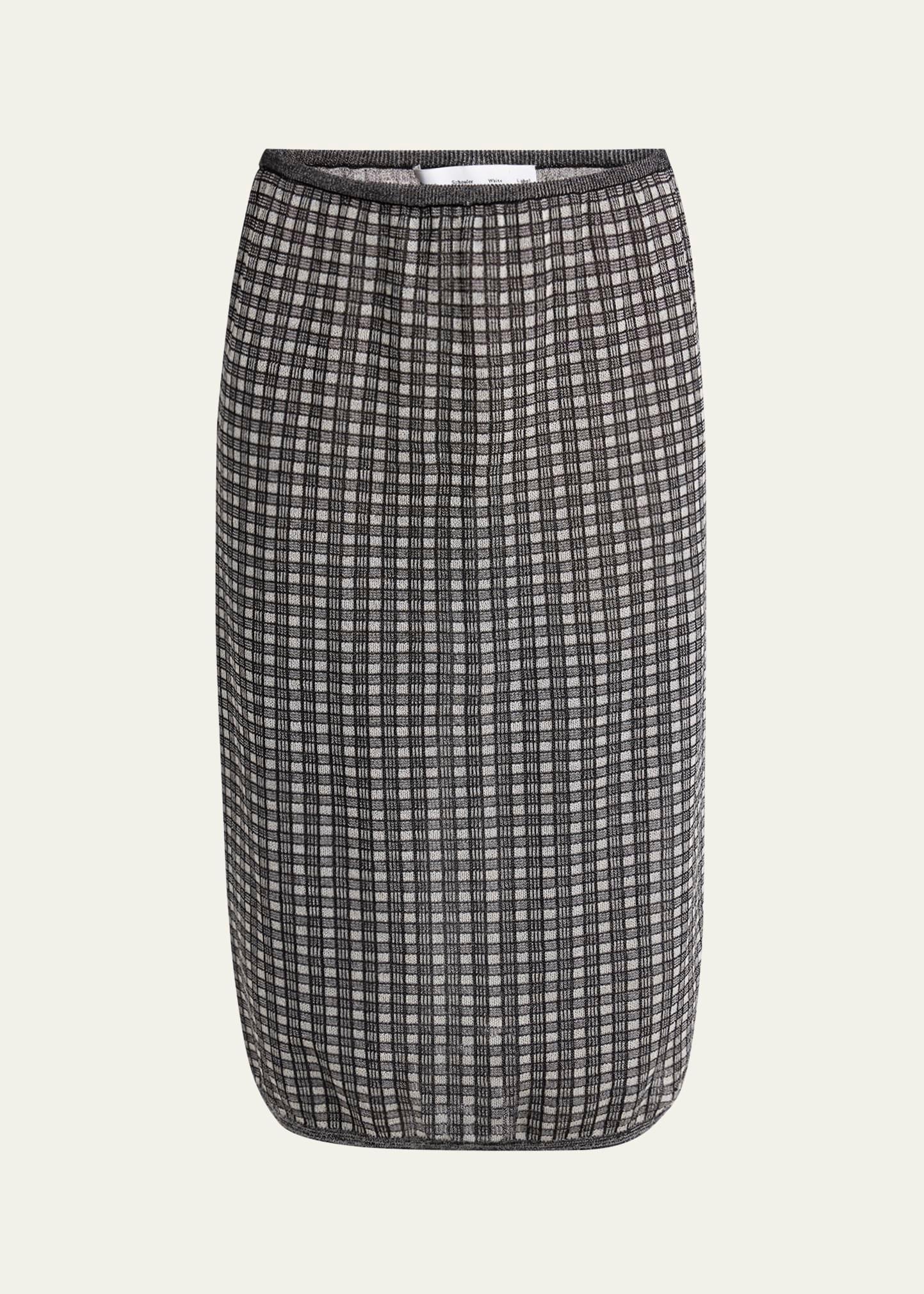 lori knit plaid skirt