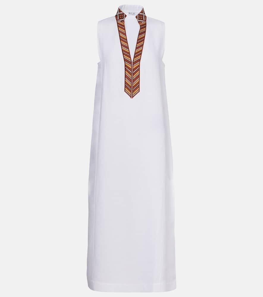 loro piana abril linen midi dress