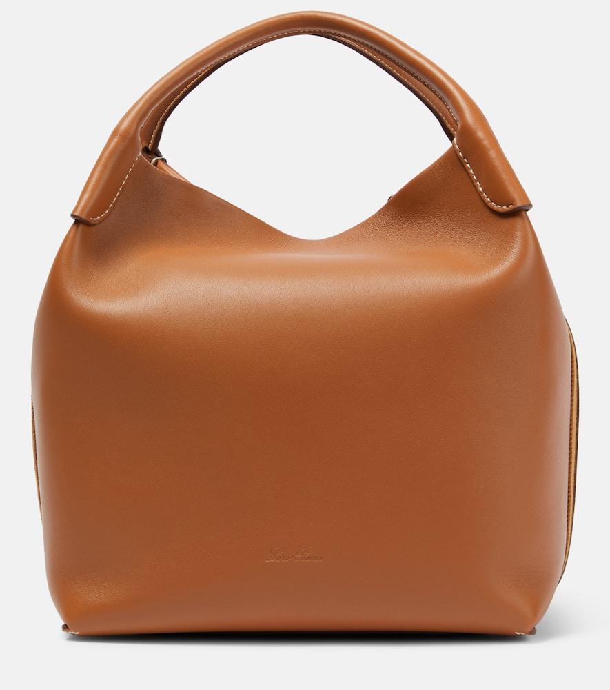 loro piana bale leather shoulder bag