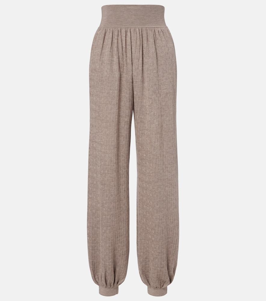 loro piana cashmere and silk tapered pants