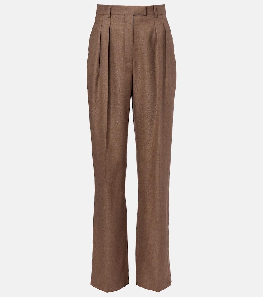 loro piana chad pleated cashmere and silk wide