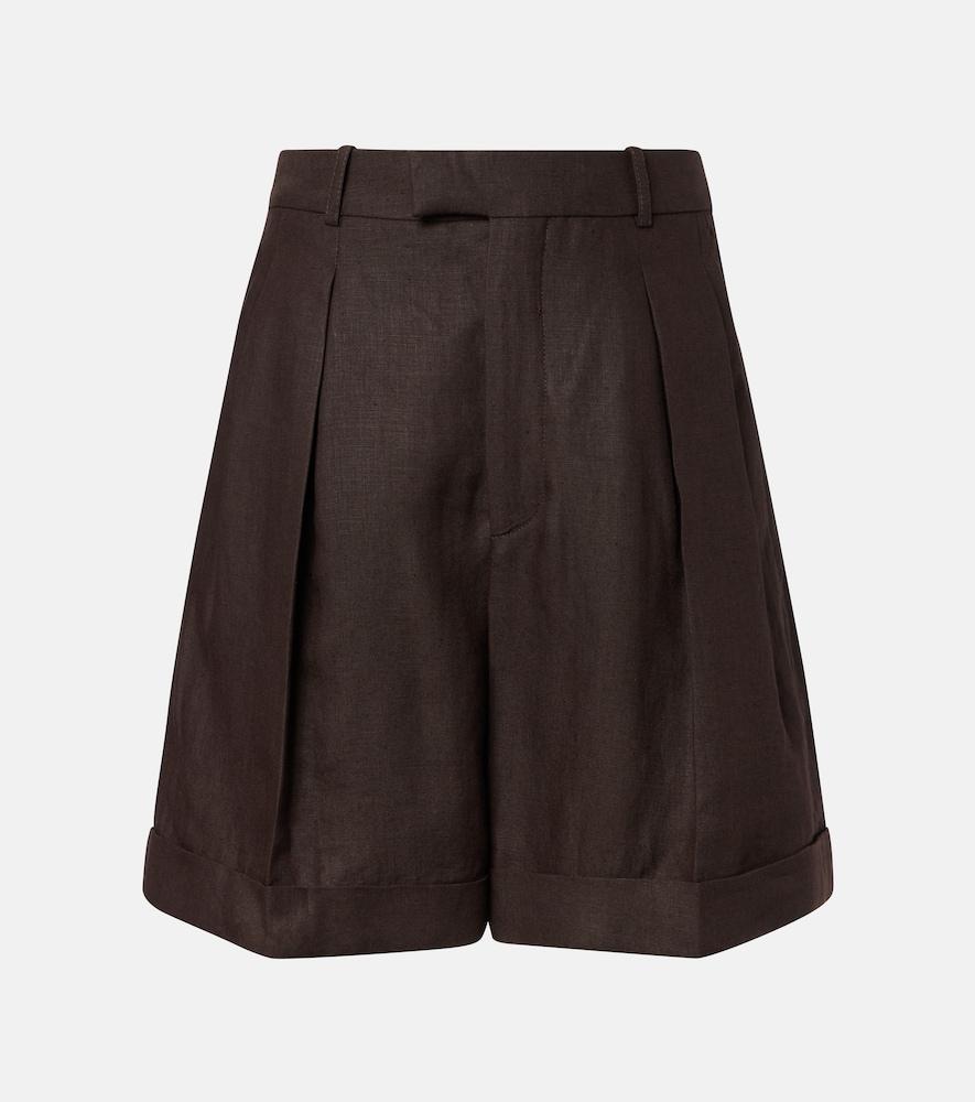loro piana combray linen bermuda shorts