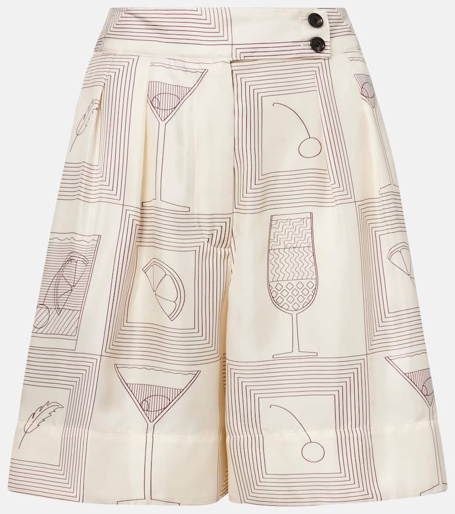 loro piana dorin printed silk twill bermuda shorts