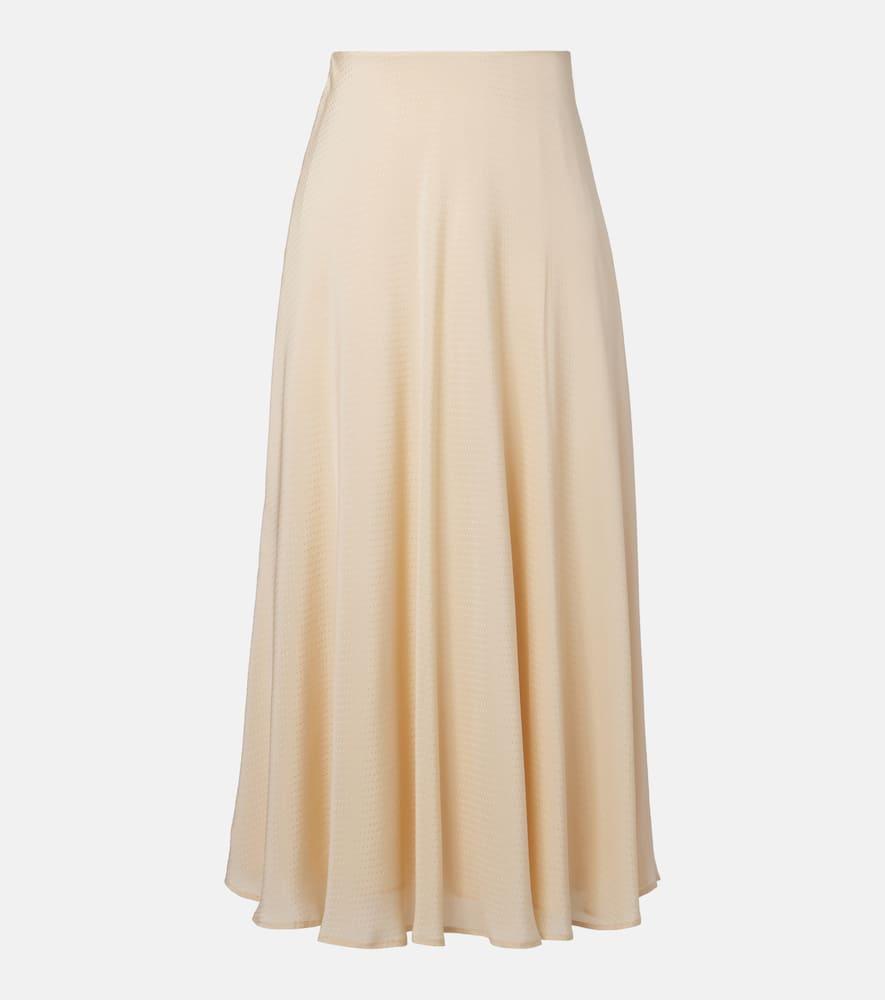 loro piana erika silk midi skirt