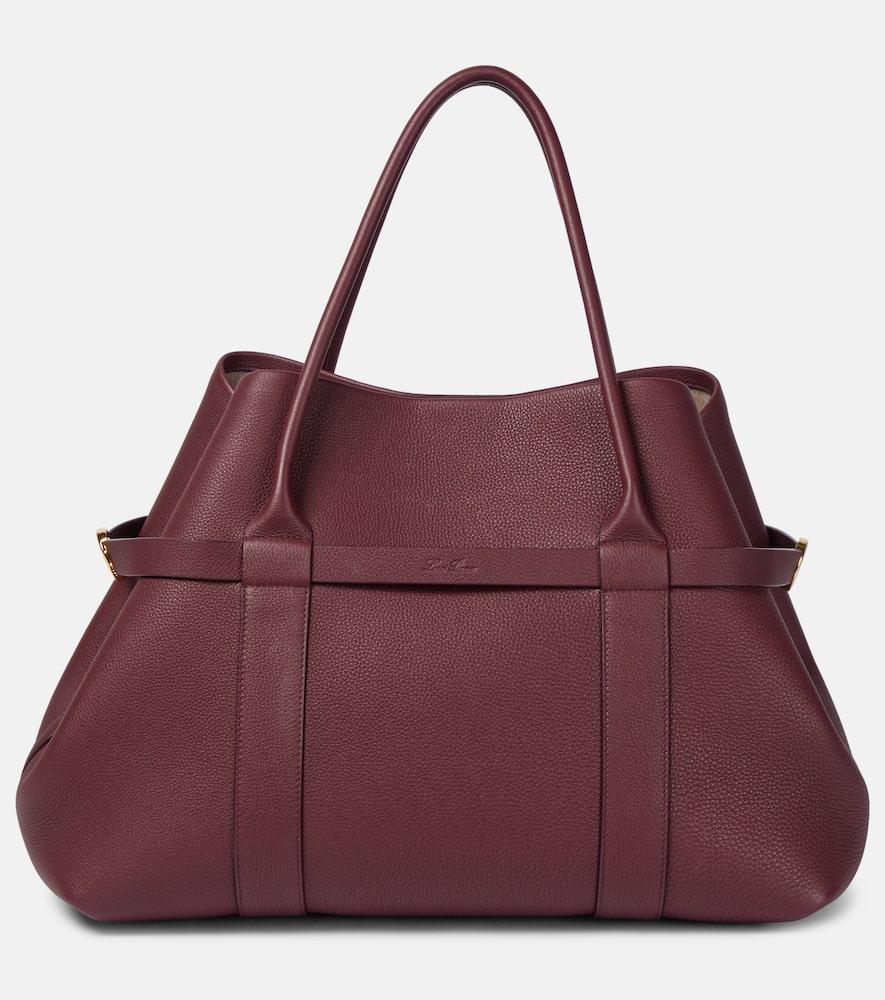 loro piana ghiera large leather tote bag