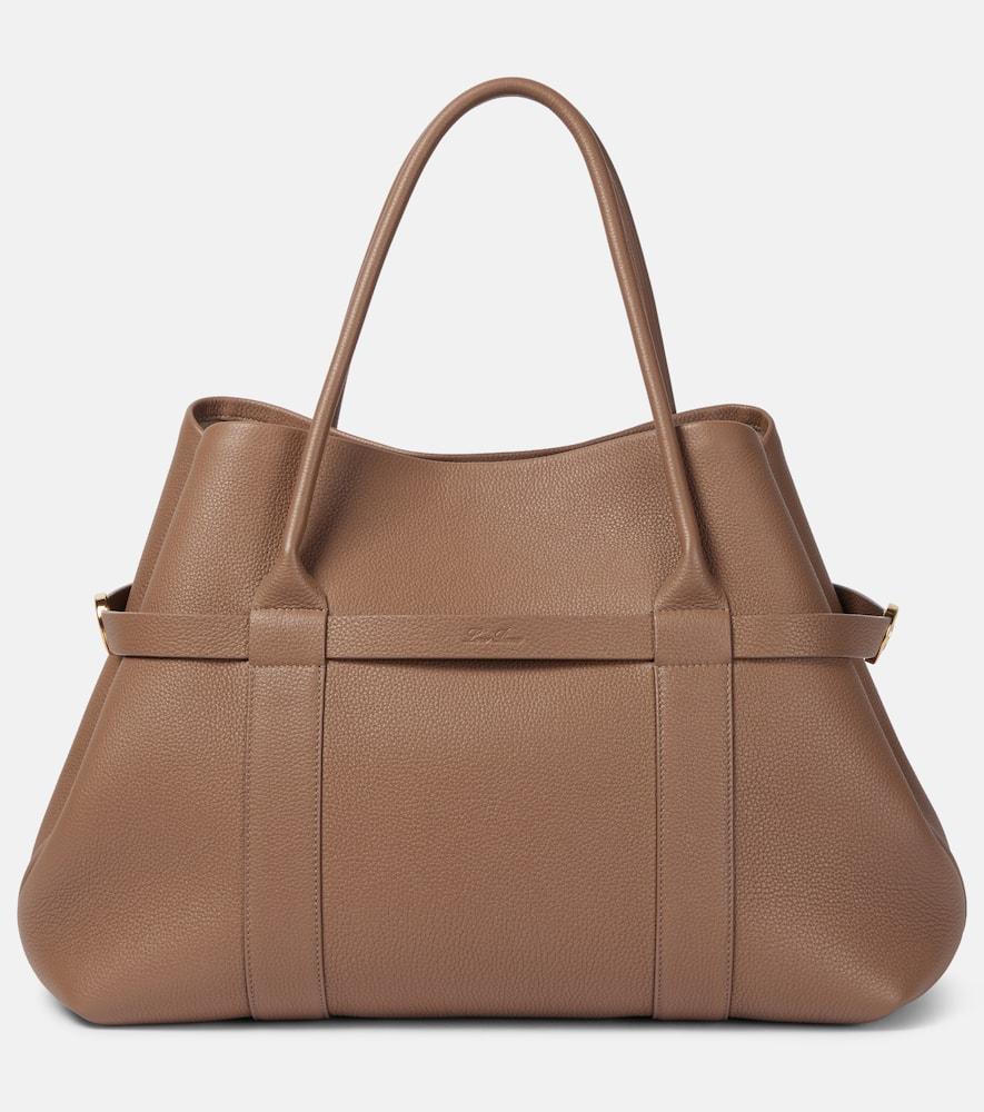 loro piana ghiera large leather tote bag