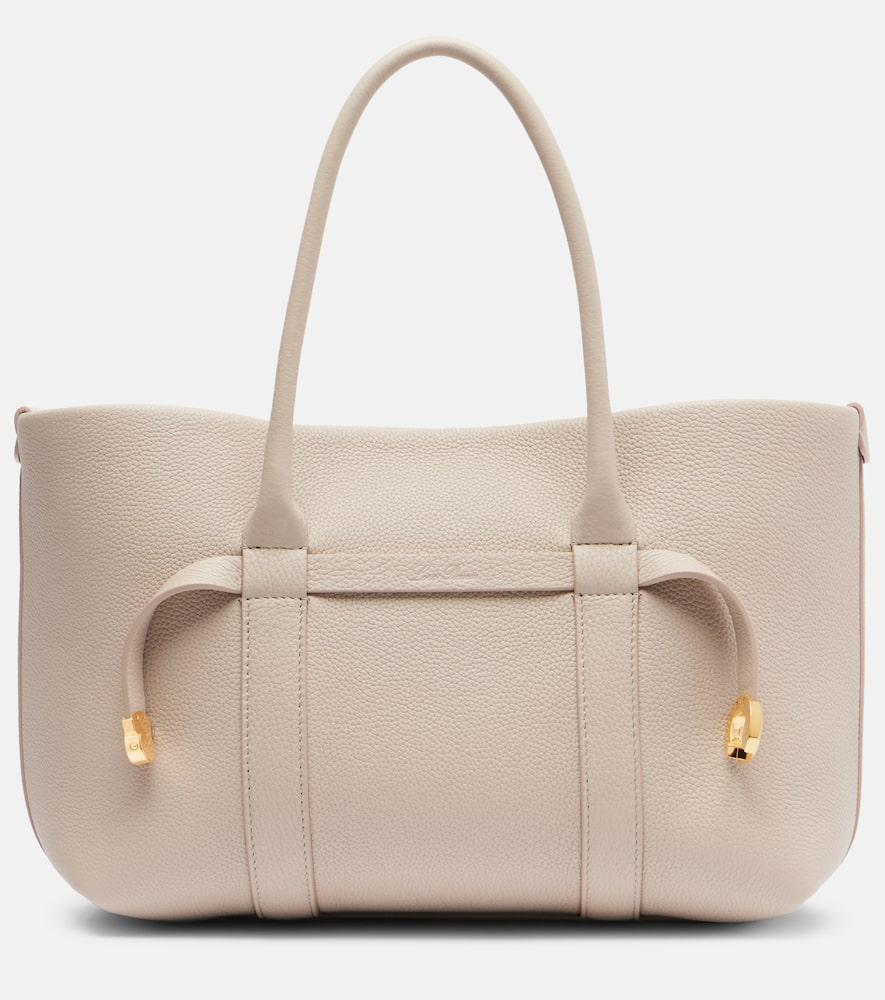loro piana ghiera small leather tote bag