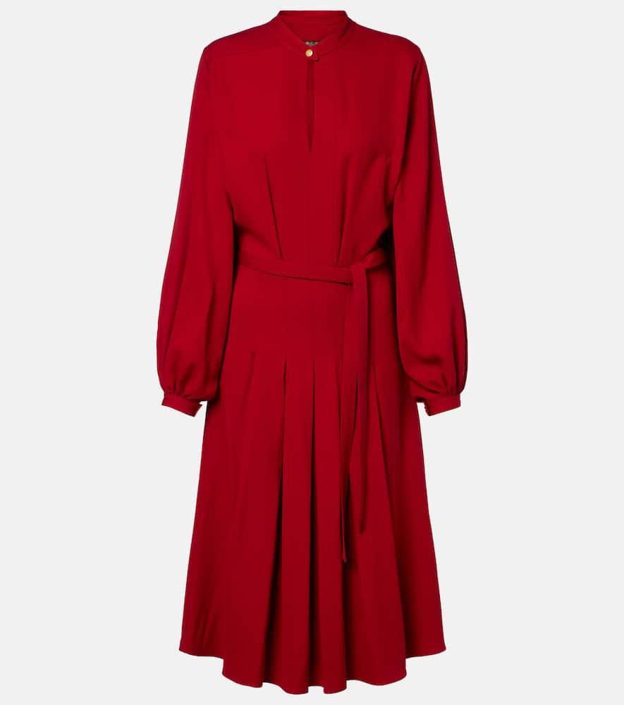 loro piana haileen silk and wool crêpe cady midi dress