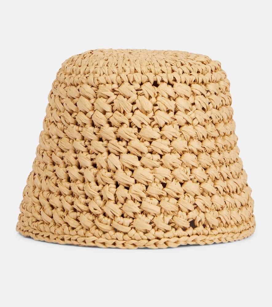 loro piana jasmine raffia bucket hat