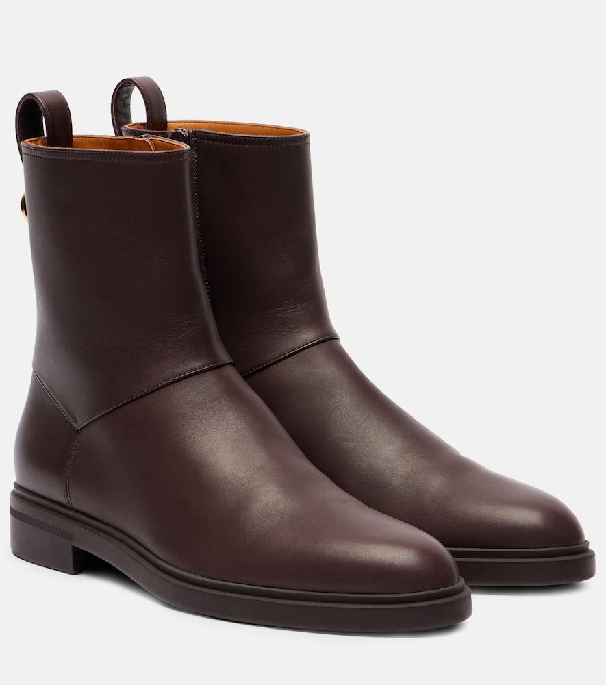 loro piana kilda leather ankle boots