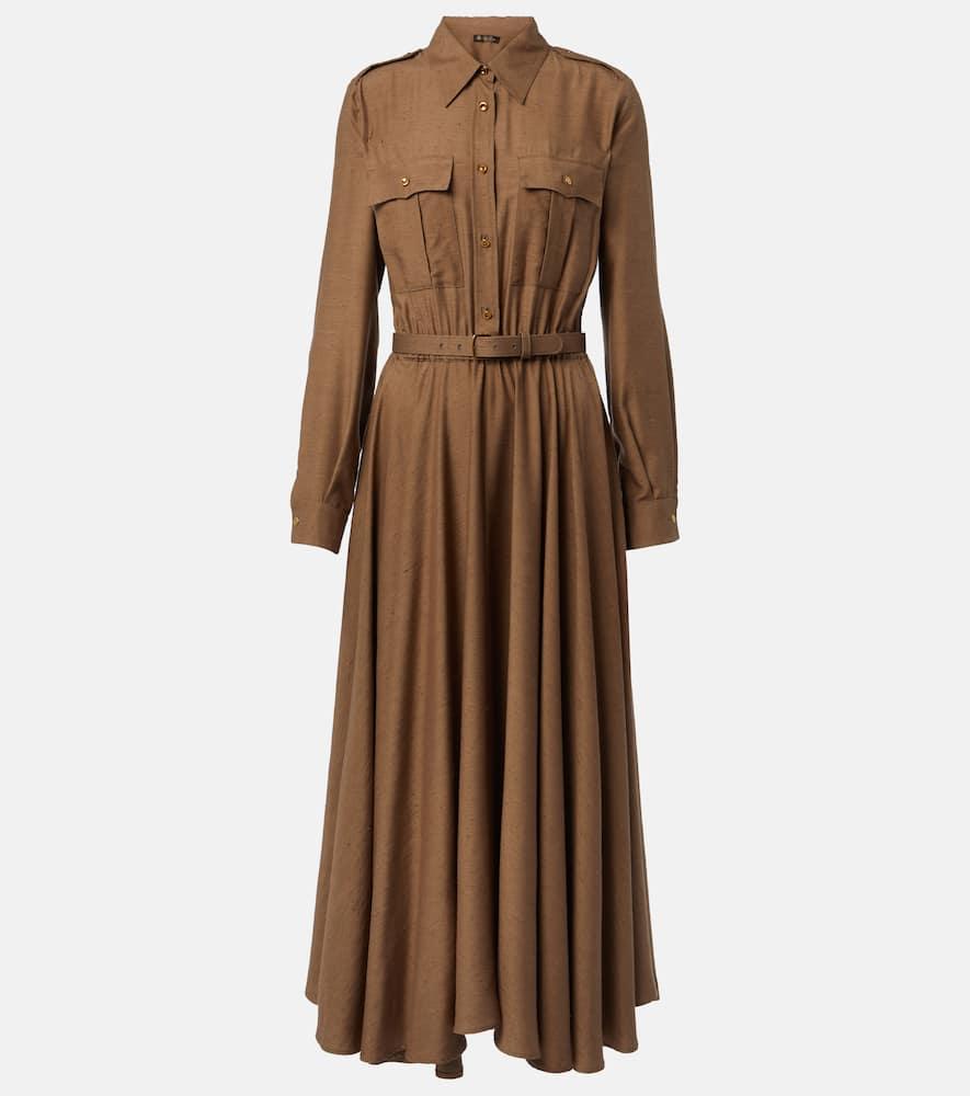 loro piana lela asymmetrical silk shirt dress