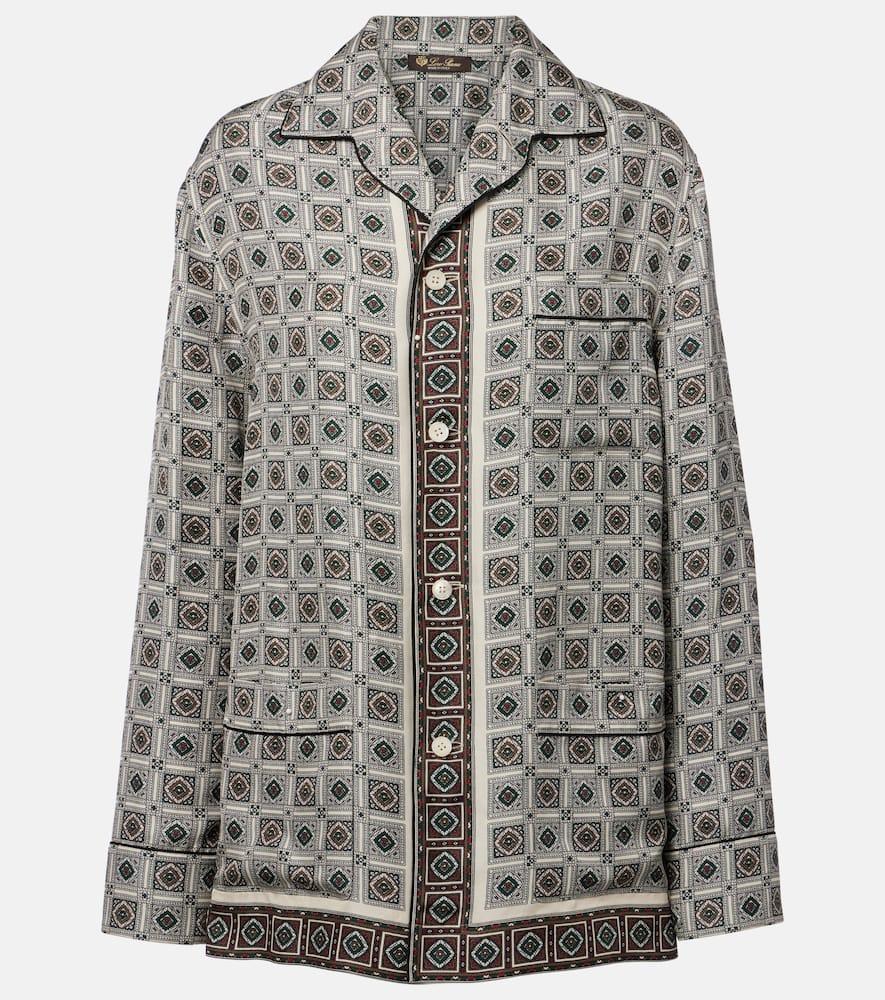 loro piana lian printed silk twill shirt