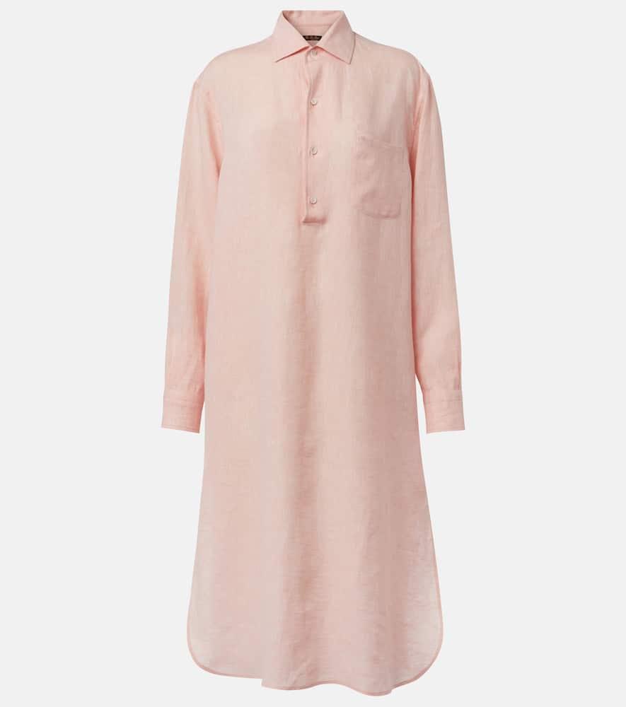 loro piana lora linen shirt dress