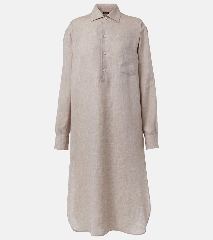 loro piana lora linen shirt dress