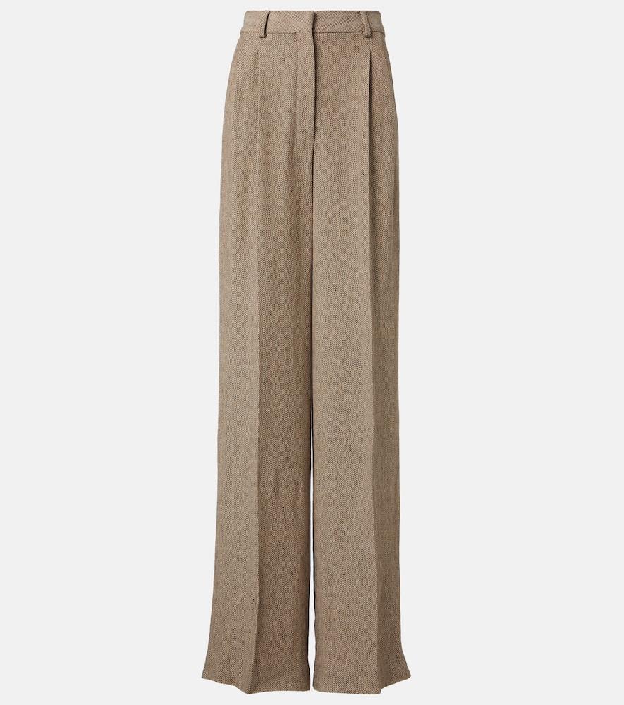 loro piana nyack chevron linen crêpe wide