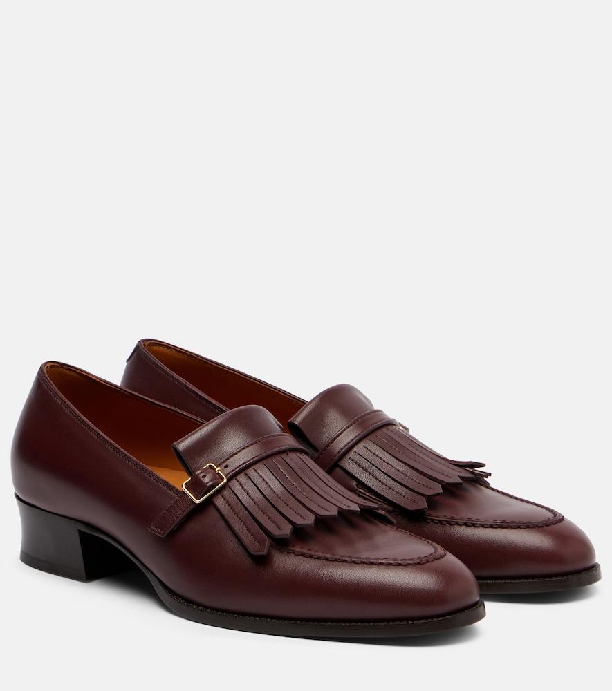 loro piana pennan fringed leather loafers