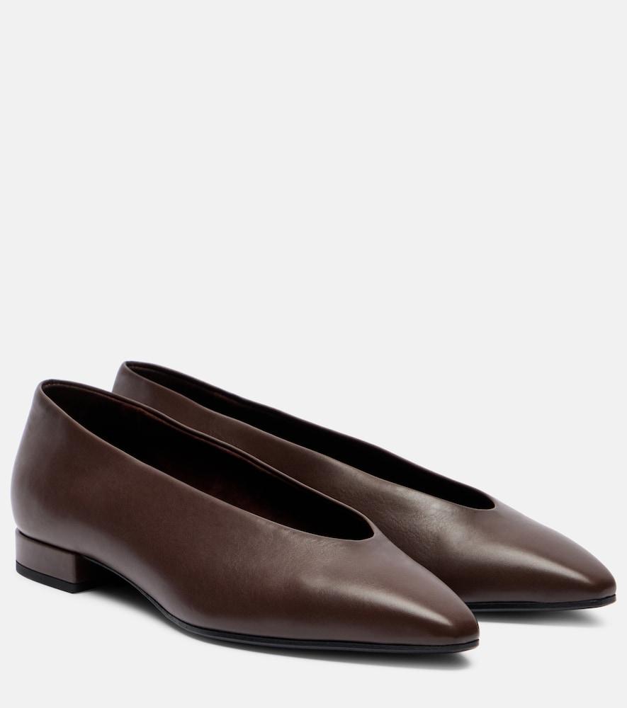 loro piana rebecca leather ballet flats