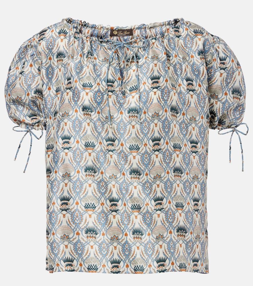 loro piana rose printed puff