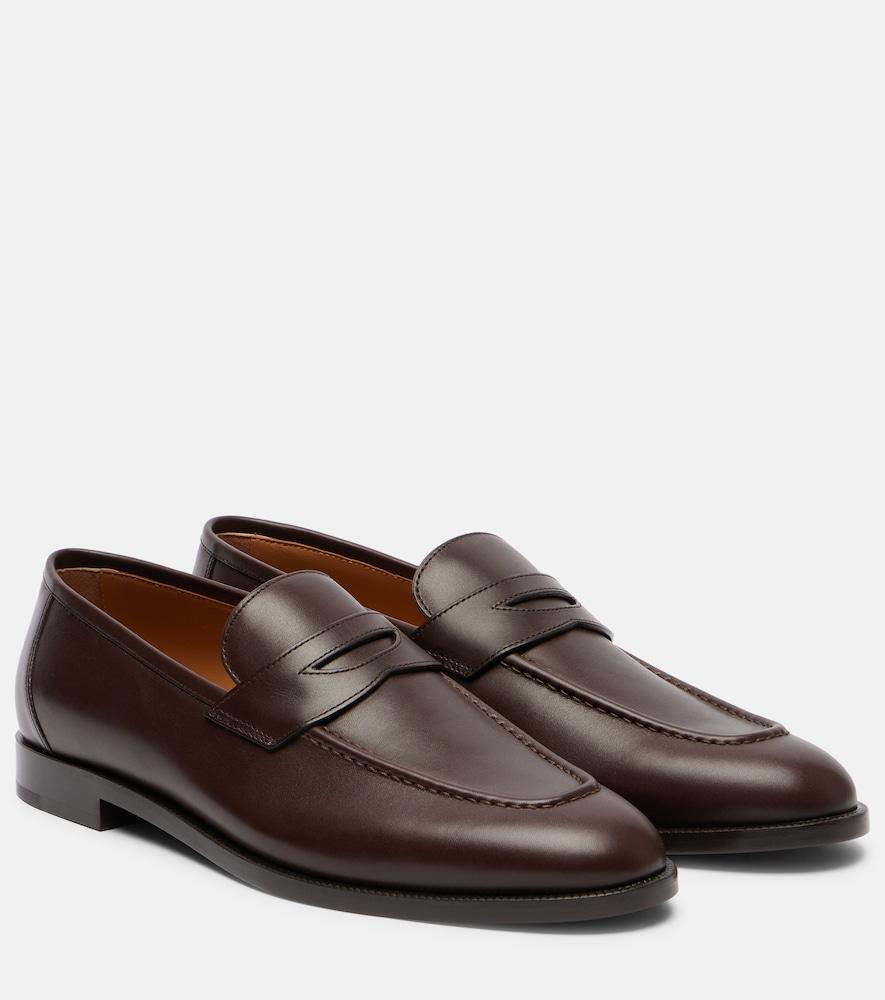 loro piana sergio leather penny loafers