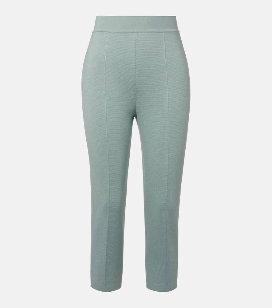 loro piana siena silk and cotton cropped tapered pants
