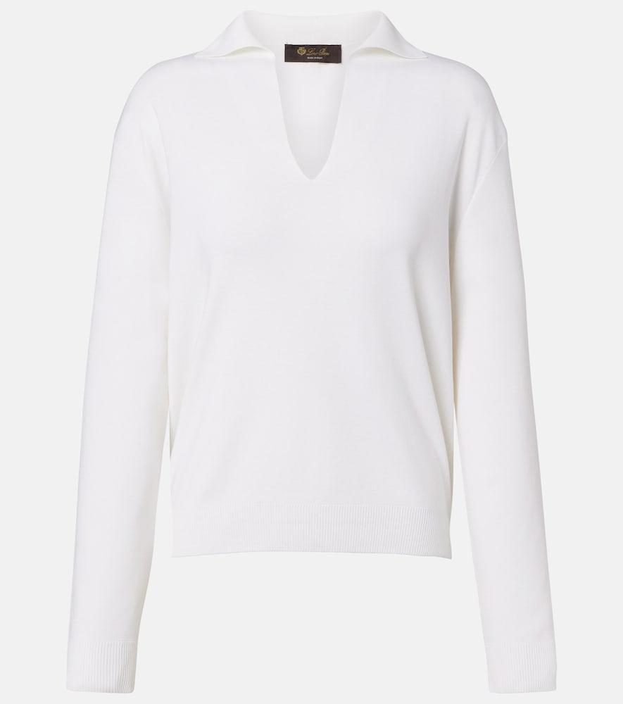loro piana siena silk and cotton polo sweater
