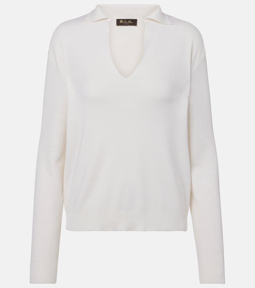 loro piana silk and cotton polo sweater