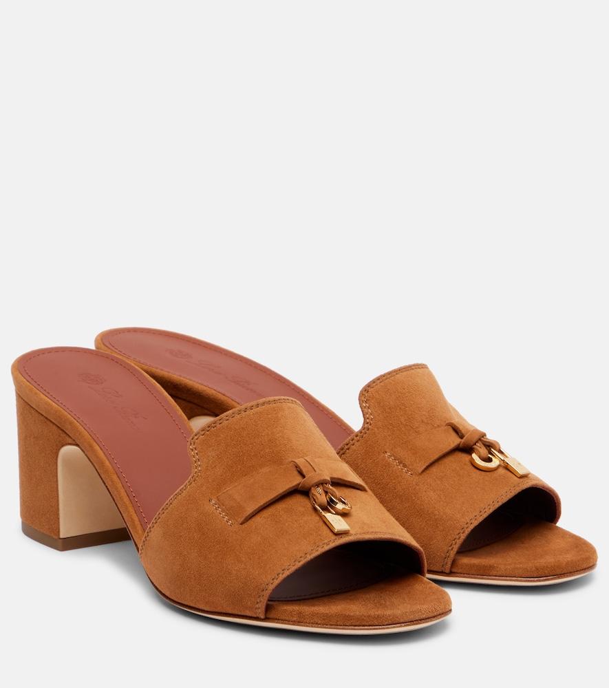 loro piana summer charms suede mules
